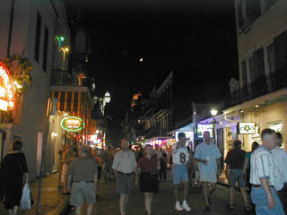 Bourbon Street at night