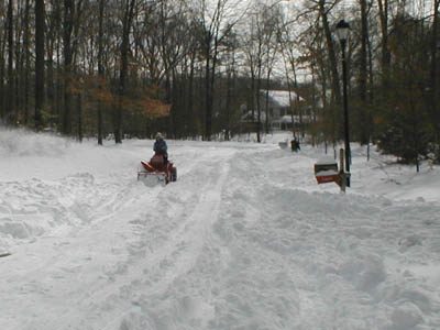 Our neighbor helps clear the street