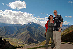 on a mountainside in Peru