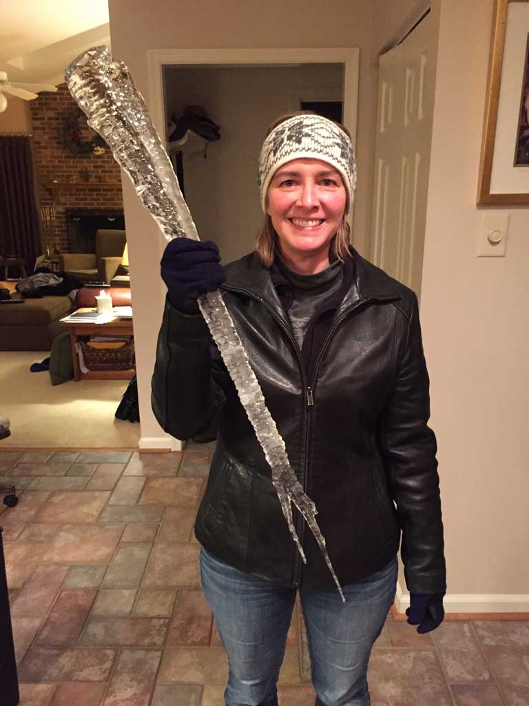 Karen with icicle
